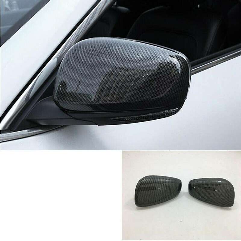 1 Pair ABS Carbon Fiber Car Rearview Mirror Shell Side Rear View Mirror Cover for Koleos 2016-2018