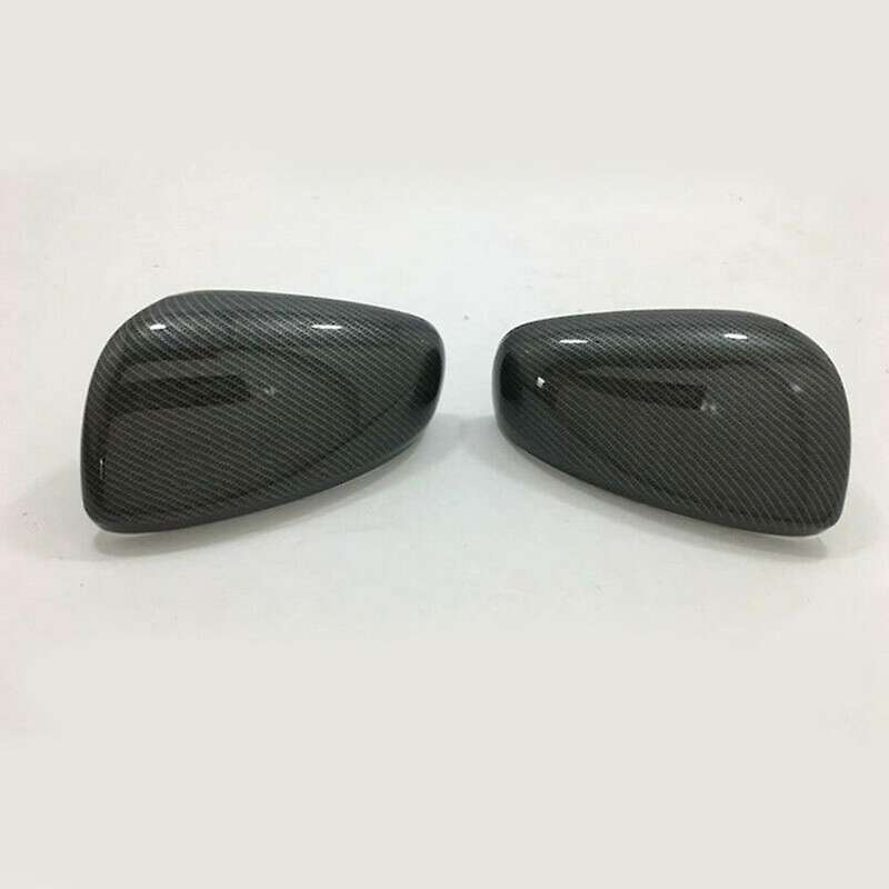 1 Pair ABS Carbon Fiber Car Rearview Mirror Shell Side Rear View Mirror Cover for Koleos 2016-2018