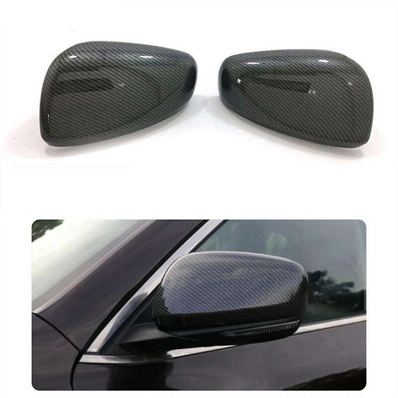 1 Pair ABS Carbon Fiber Car Rearview Mirror Shell Side Rear View Mirror Cover for Koleos 2016-2018