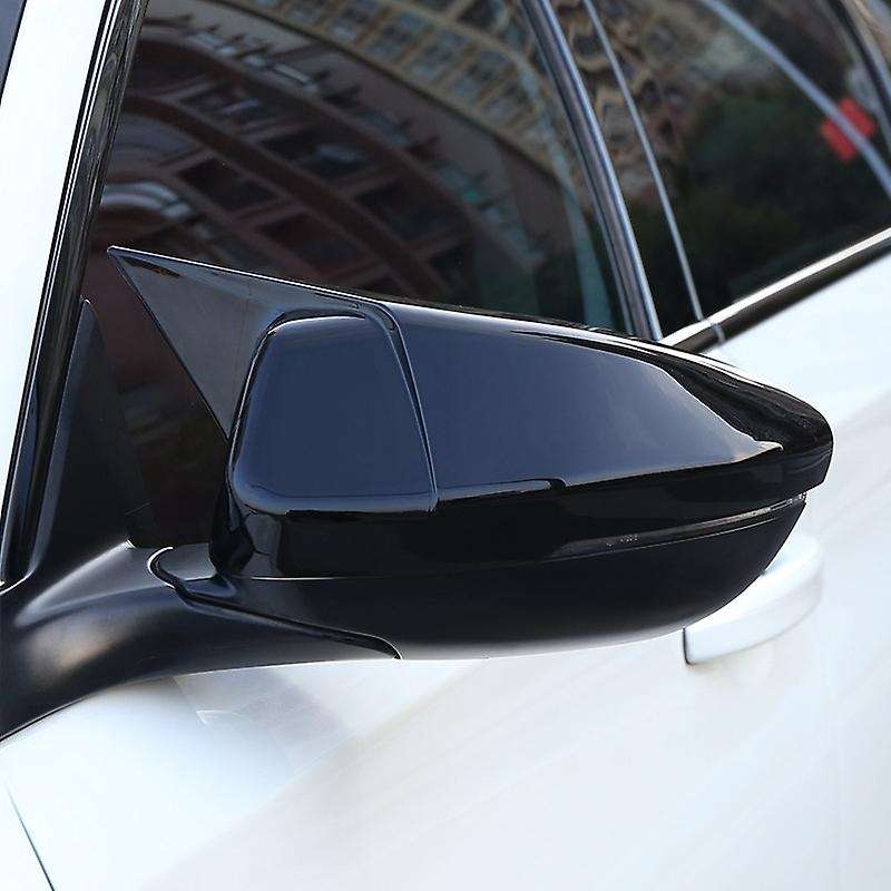 1 Pair ABS Replacement Side Mirror Covers Wing Mirror Covers Caps for Accord 2016 - 2019 Bright Blac