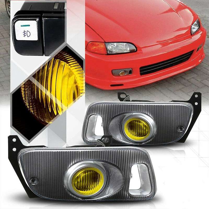 1 Pair Amber Fog Lights Driving Lamps Driving Bumper Fog Lights Lamps for 1992-1995