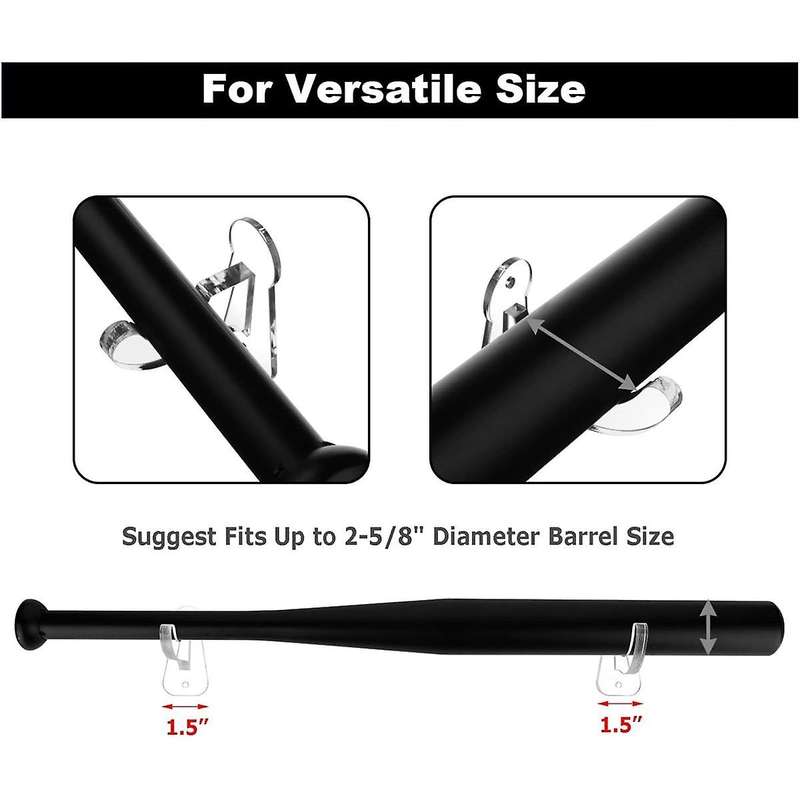 1 Pair Acrylic Baseball Wall Mounted Holder Baseball Bat Display Softball Bats Rack Collection Brac