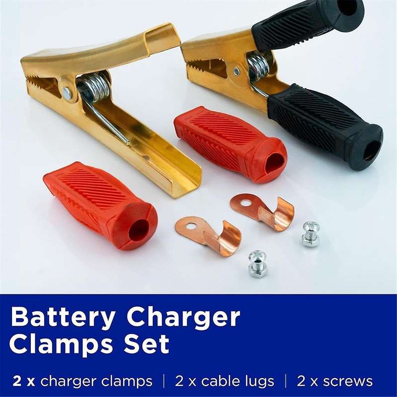 1 Pair Battery Jumper Cable Clamps, Crocodile Clamps, 1000A Pure Brass Cable Wire Clips Suitable fo