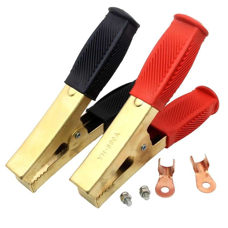 1 Pair Battery Jumper Cable Clamps, Crocodile Clamps, 1000A Pure Brass Cable Wire Clips Suitable fo