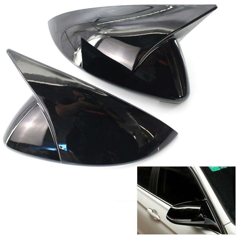 1 Pair Boat Mirror Cover Side Wing Rear View Mirror Case Covers Bright Black for GOLF 7 MK7 7.5 GT I