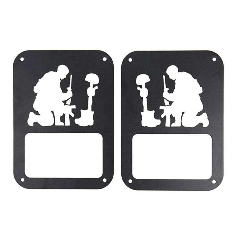 1 Pair Black Rear Taillight Cover Guard Car Tail Light Guard Cover Accessories for JK 07-18