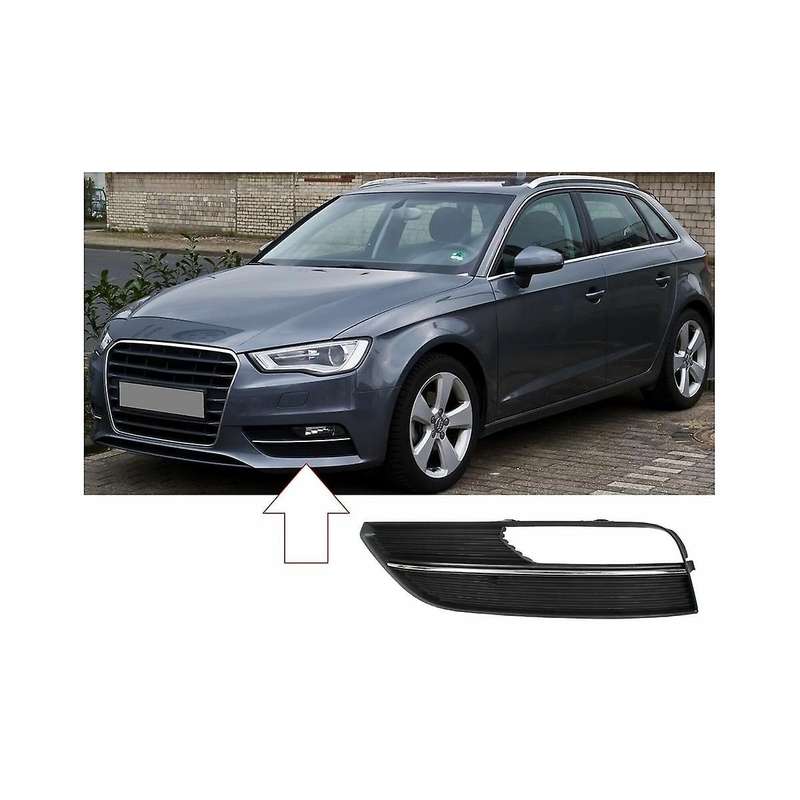 1 Pair Car Bumper Ventilation Grille for A3 2012-2015 Lh+rh Fog Lamp Ventilation Grille 8v3807681a9