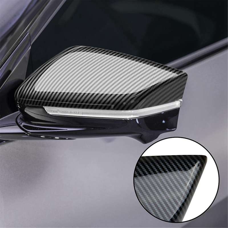 1 Pair Car Carbon Fiber Rearview Mirror Covers Side Wing Mirror Cap for Ev6 2021 2022 Lhd