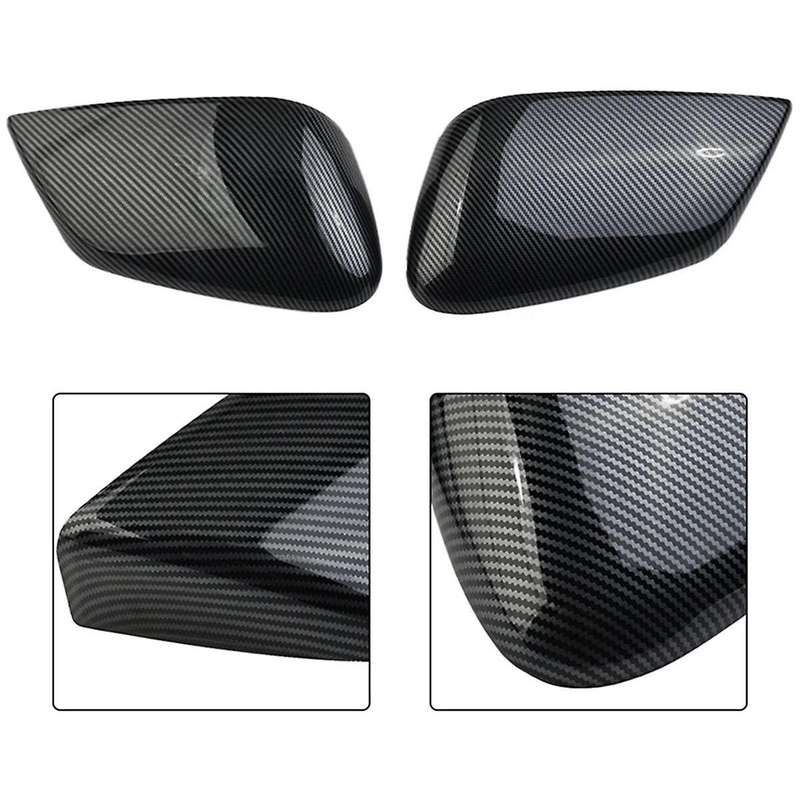 1 Pair Car Carbon Fiber Rearview Mirror Covers Side Wing Mirror Cap for Ev6 2021 2022 Lhd