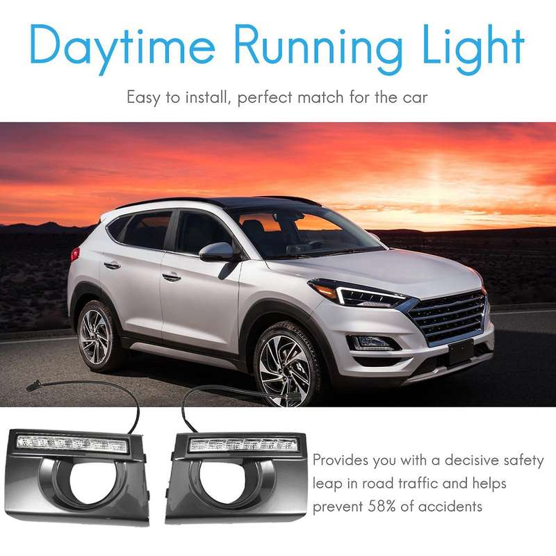 1 Pair Car Daytime Running Light DRL LED Daylight Fog Lamp Cover for 2005-2009