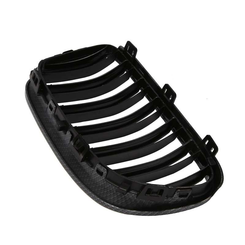 1 Pair Car Front Bumper Carbon Fiber Pattern Hood Kidney Sport Grilles for- 3 Series E92 Coupe 2010-