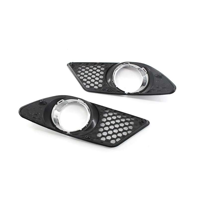 1 Pair Car Front Bumper Fog Light Grille Fog Lamp Cover with Chrome for C-class W204 2008-2010