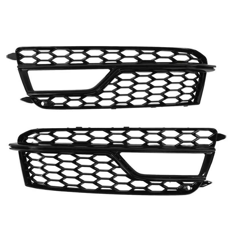 1 Pair Car Front Bumper Mesh Fog Light Cover Honeycomb Grill Grille Cover for S5 A5 S-lines 2013-201