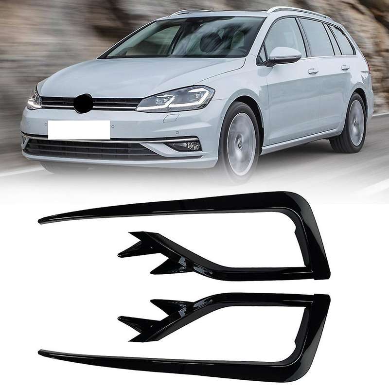 1 Pair Car Front Fog Lamp Eyebrow Wind Knife Eyelid Cover Frame for Golf MK7.5 2017-2020 Fog Light E