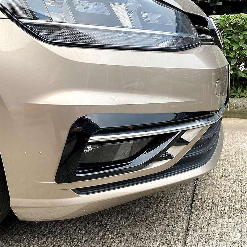 1 Pair Car Front Fog Lamp Eyebrow Wind Knife Eyelid Cover Frame for Golf MK7.5 2017-2020 Fog Light E