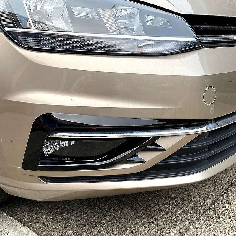 1 Pair Car Front Fog Lamp Eyebrow Wind Knife Eyelid Cover Frame for Golf MK7.5 2017-2020 Fog Light E