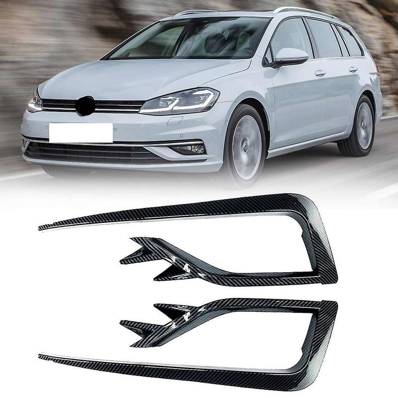 1 Pair Car Front Fog Lamp Eyebrow Wind Knife Eyelid Cover Frame for Golf MK7.5 2017-2020 Fog Light E