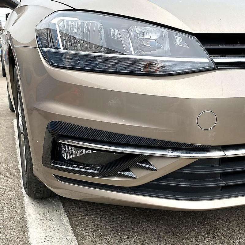 1 Pair Car Front Fog Lamp Eyebrow Wind Knife Eyelid Cover Frame for Golf MK7.5 2017-2020 Fog Light E
