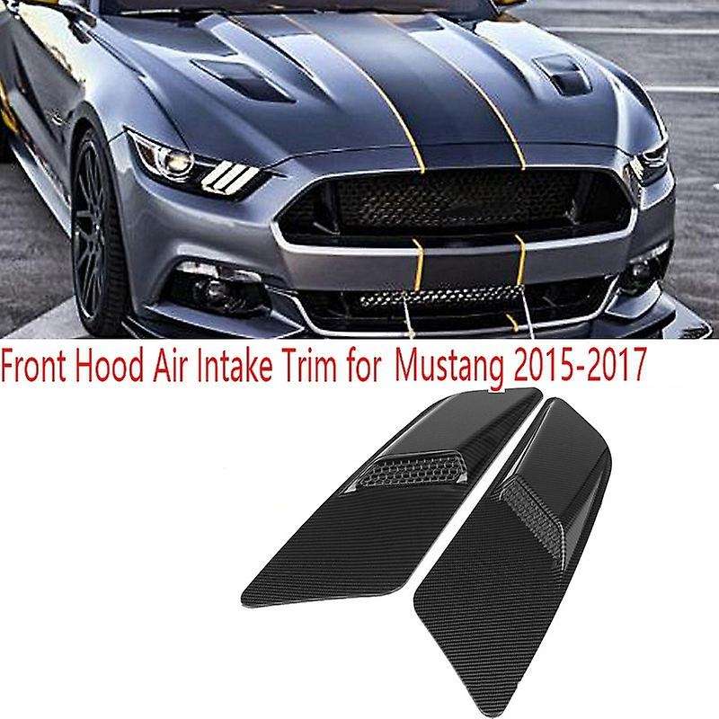 1 Pair Car Front Hood Air Intake Trim Scoop Vent Guards Heat Extractor Insert Vent for 2015-2017