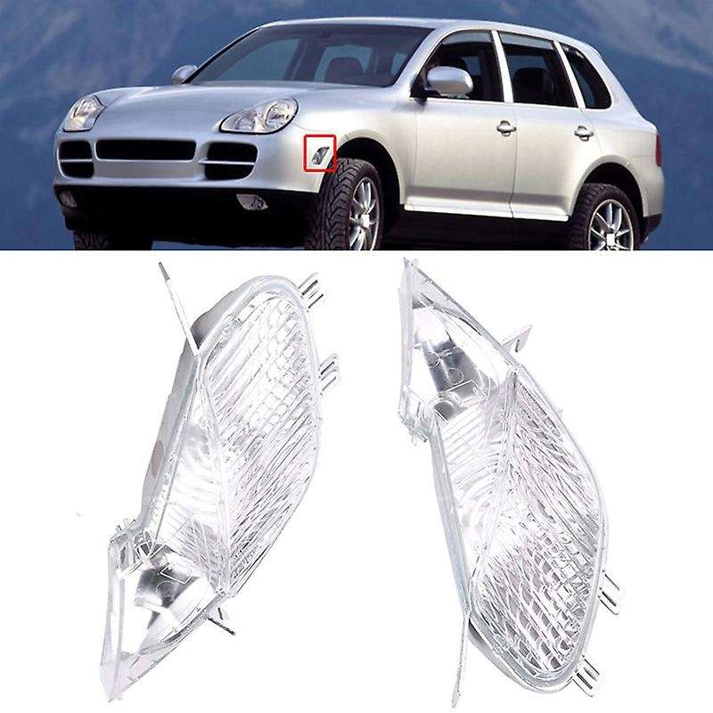 1 Pair Car Front Side Marker Light Clear Indicator Turn Lamp for P-Orsche 2003 2004 2005 2006