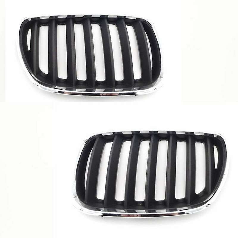 1 Pair Car Front Hood Bumper Kindey Grille Grill for X5 E53 2004-2006 51137113733