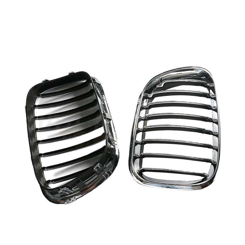 1 Pair Car Front Hood Bumper Kindey Grille Grill for- X5 E53 2000-2003 51138250051 51138250052