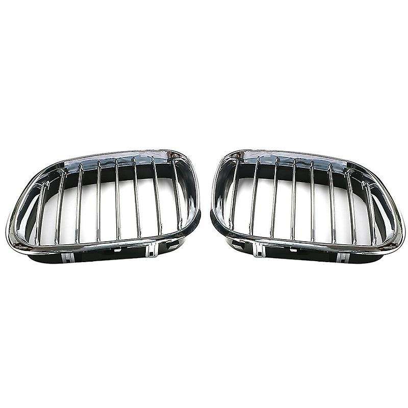 1 Pair Car Front Hood Bumper Kindey Grille Grill for- X5 E53 2000-2003 51138250051 51138250052