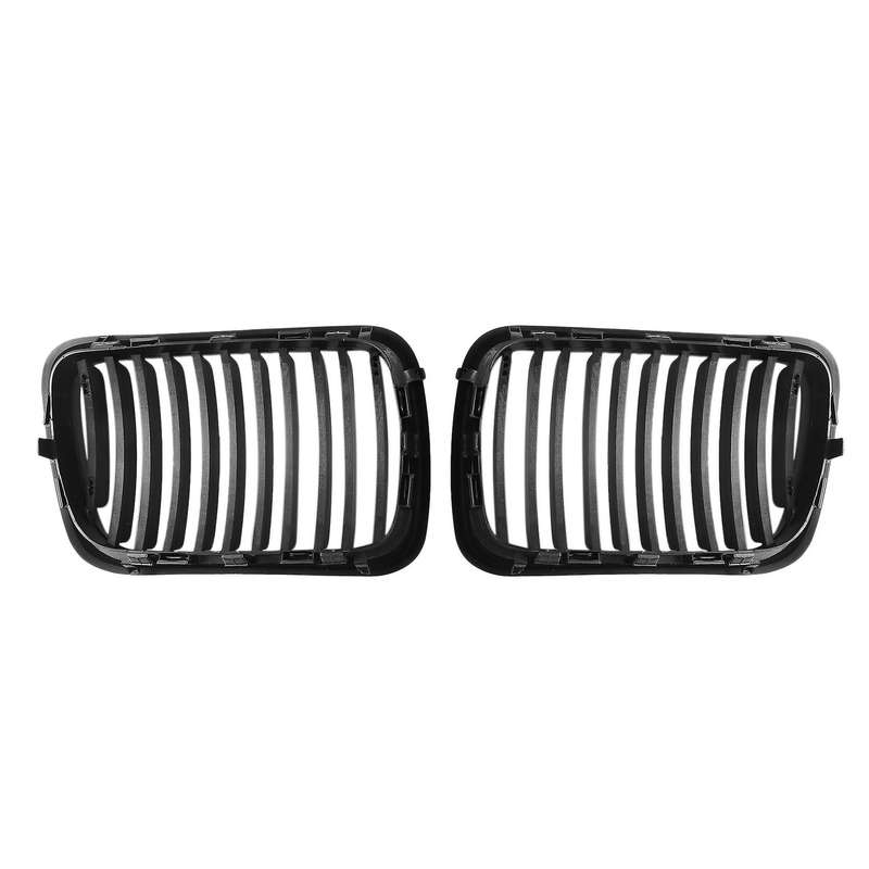 1 Pair Car Grilles Mesh Matte Black Front Grill 51138122237 51138195152 for 3 Series E36 97-99