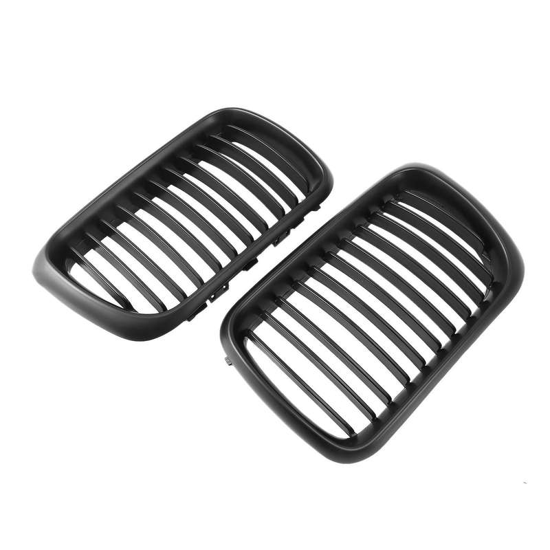 1 Pair Car Grilles Mesh Matte Black Front Grill 51138122237 51138195152 for 3 Series E36 97-99