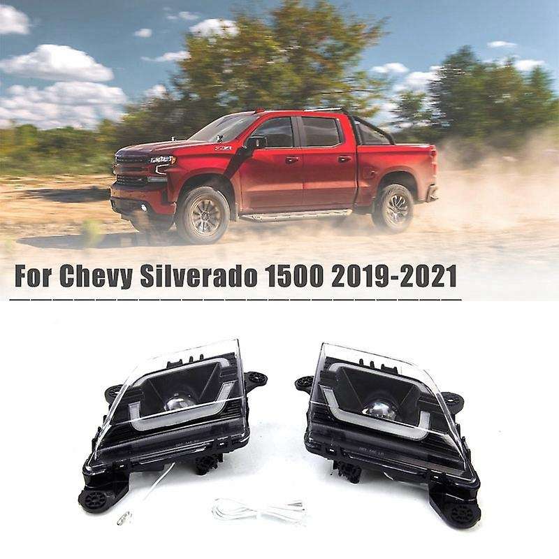 1 Pair Car LED Fog Light Running Lights DRL with Wiring for 1500 2019-2021 Passing Driving Fog Lamp