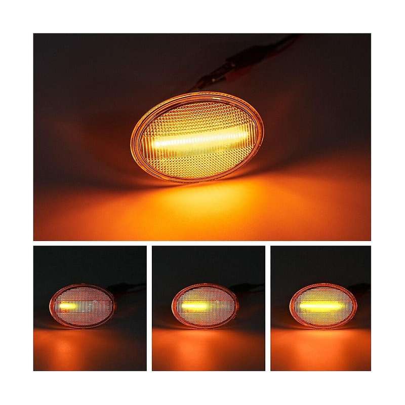 1 Pair Car LED Side Light Blackened Shell for S R55 R56 R57 R58 R59 Running Water Turn Signal