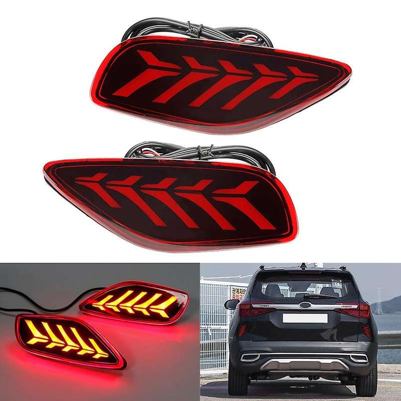 1 Pair Car LED Turn Signal Reflector Tail Light Rear Bumper Light Rear Fog Lamp Brake Light for Selt