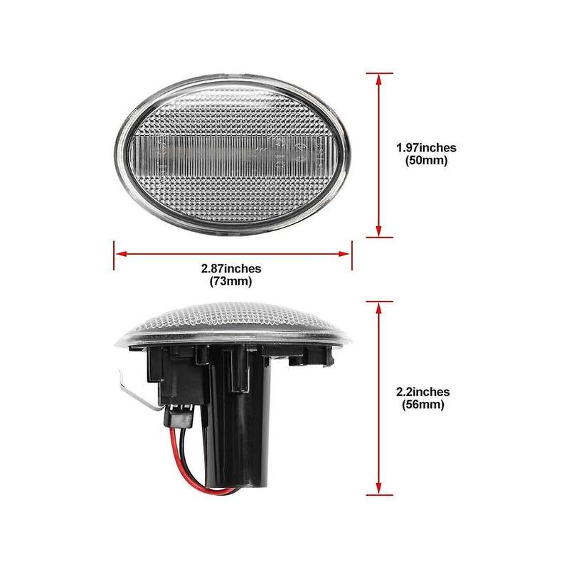 1 Pair Car LED Side Light Transparent Case for S R55 R56 R57 R58 R59 Running Water Turn Signal