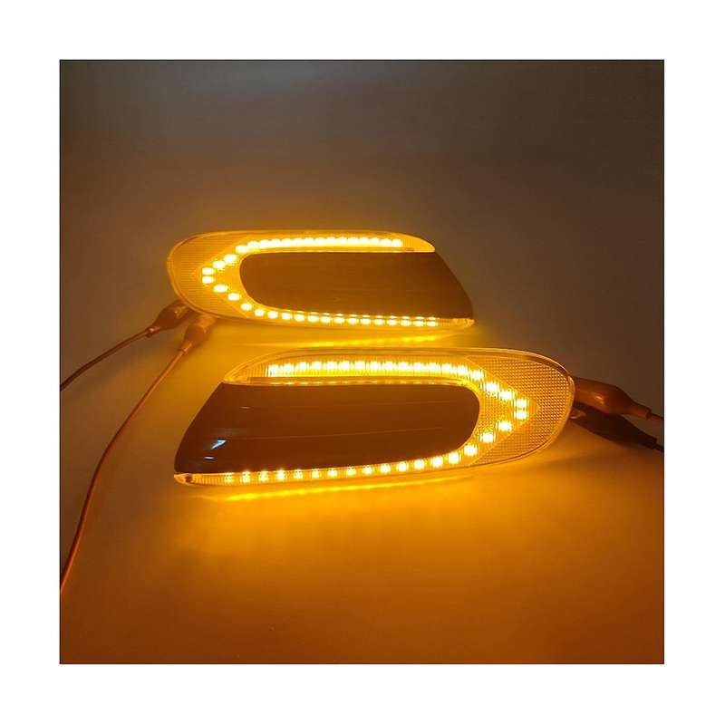 1 Pair Car Led Side Light Transparent Case for Mini F55 F56 F57 2014-2020 Yellow Light Running Wate