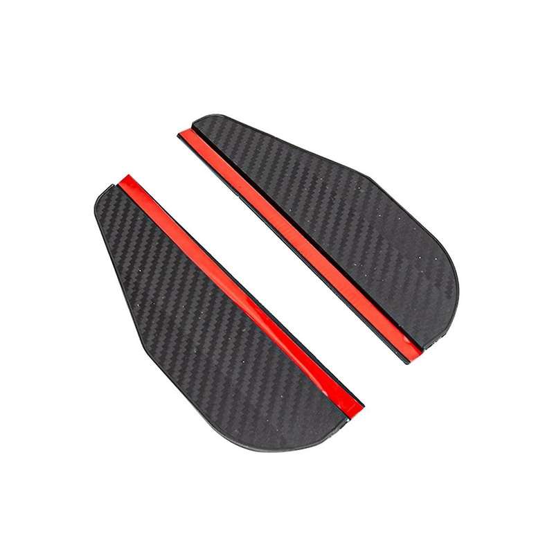 1 Pair Car PVC Carbon Fiber Rain Shield Rear View Mirror Rain Eyebrow Adhesive for Rear View Mirror