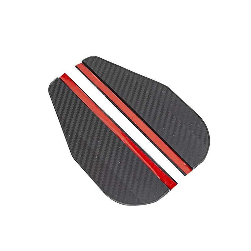 1 Pair Car PVC Carbon Fiber Rain Shield Rear View Mirror Rain Eyebrow Adhesive for Rear View Mirror