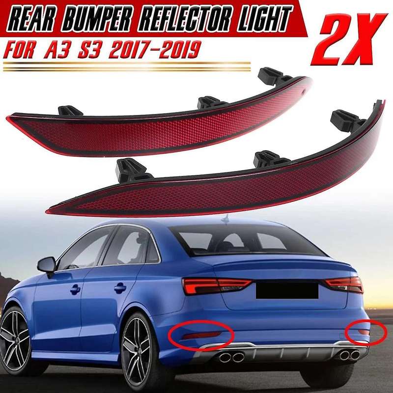 1 Pair Car Rear Bumper Reflector Light Fog Lamp Rear Bumper Fog Light for- A3 S3 2017-2019 8V5945106