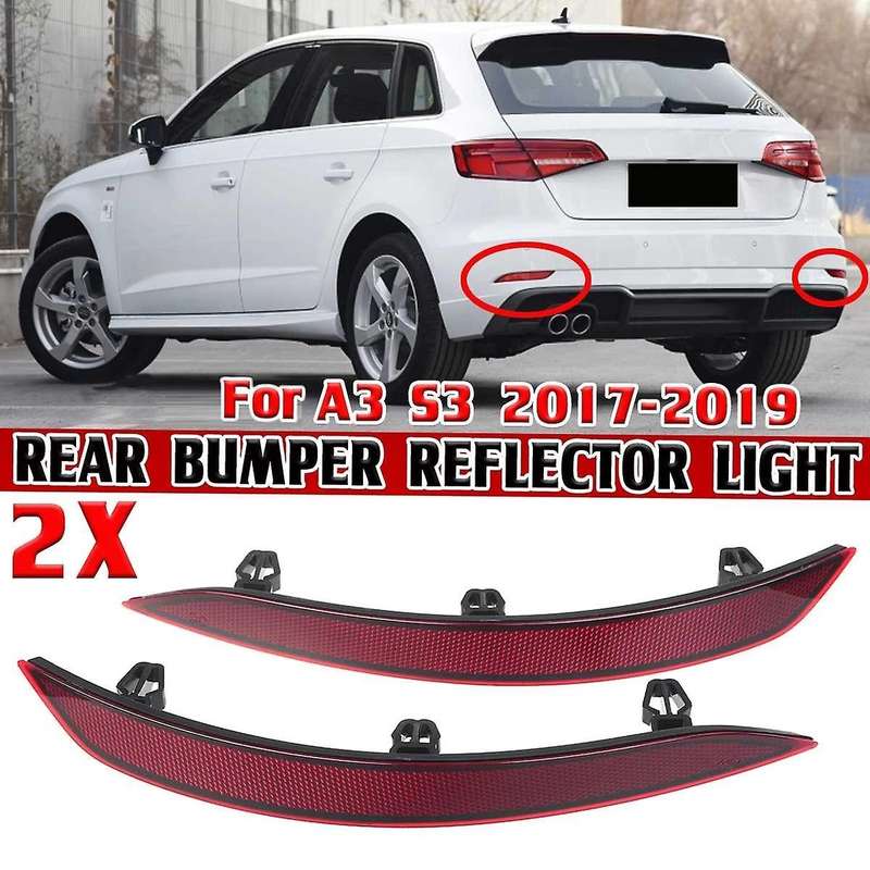 1 Pair Car Rear Bumper Reflector Light Fog Lamp Rear Bumper Fog Light for- A3 S3 2017-2019 8V5945106