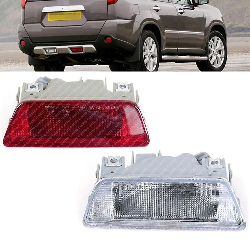 1 Pair Car Rear Bumper Fog Lamp Reverse Brake Reflector Lights for T31 2008-2013 26580-ED50A Transpa