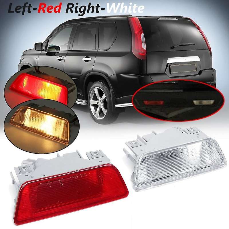 1 Pair Car Rear Bumper Fog Lamp Reverse Brake Reflector Lights for T31 2008-2013 26580-ED50A Transpa