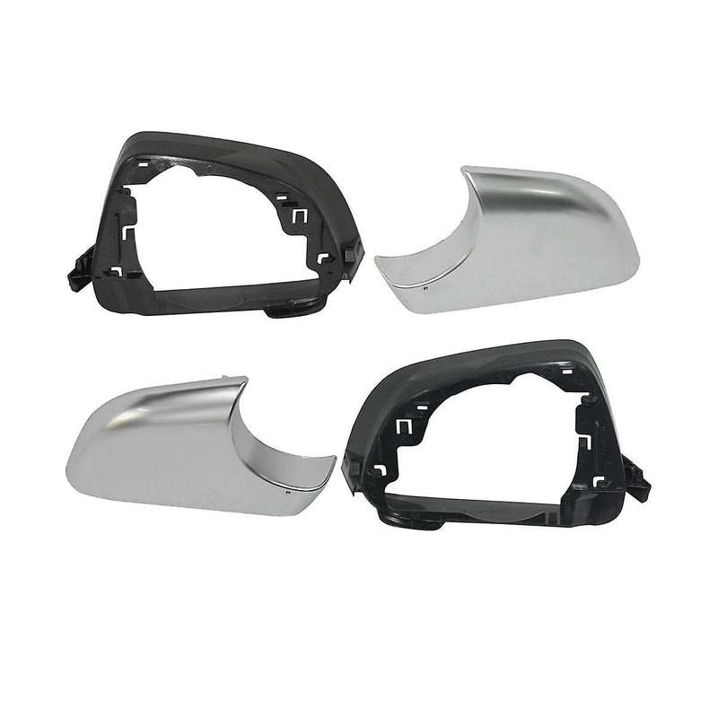1 Pair Car Side Wing Rearview Mirror Cover Lower Chrome Frame Black for 2017-2022