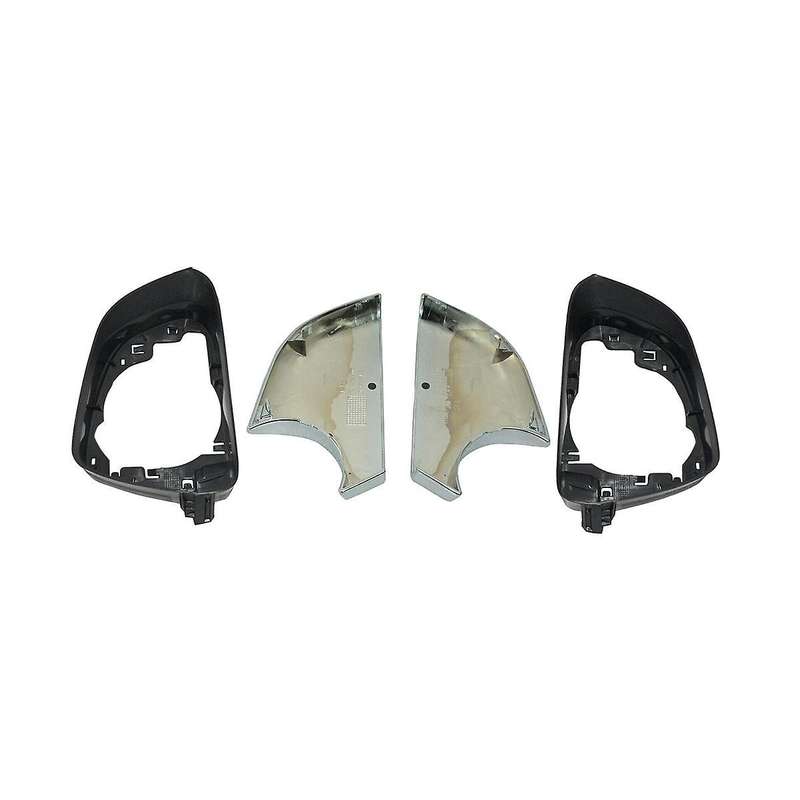 1 Pair Car Side Wing Rearview Mirror Cover Lower Chrome Frame Black for 2017-2022