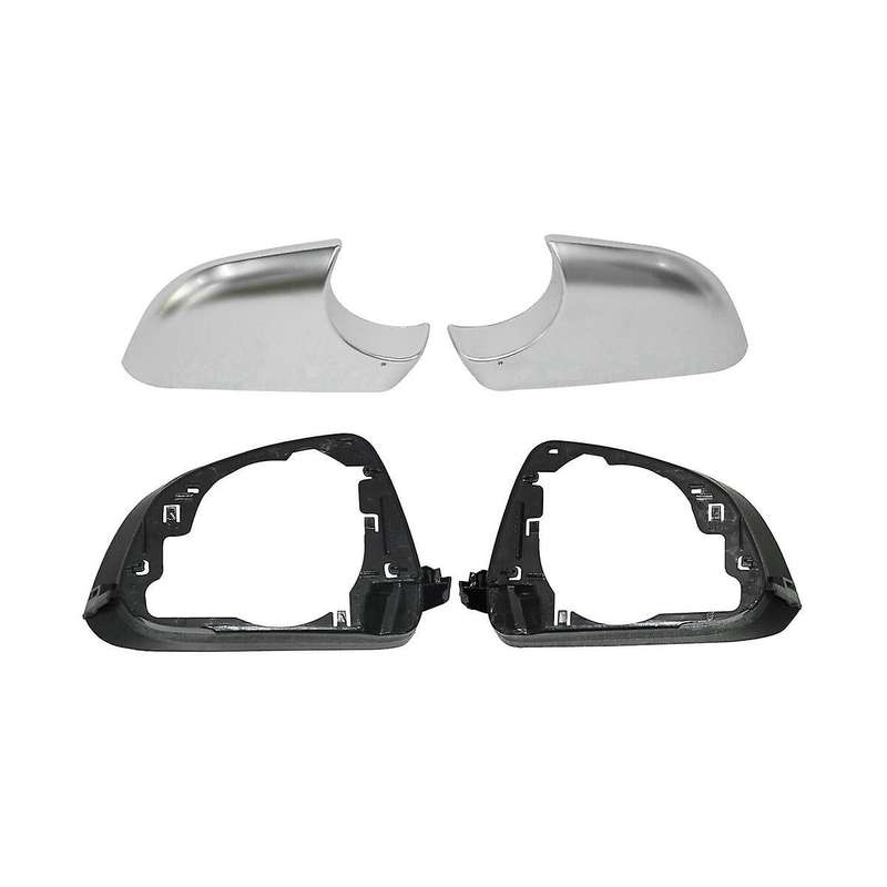 1 Pair Car Side Wing Rearview Mirror Cover Lower Chrome Frame Black for 2017-2022