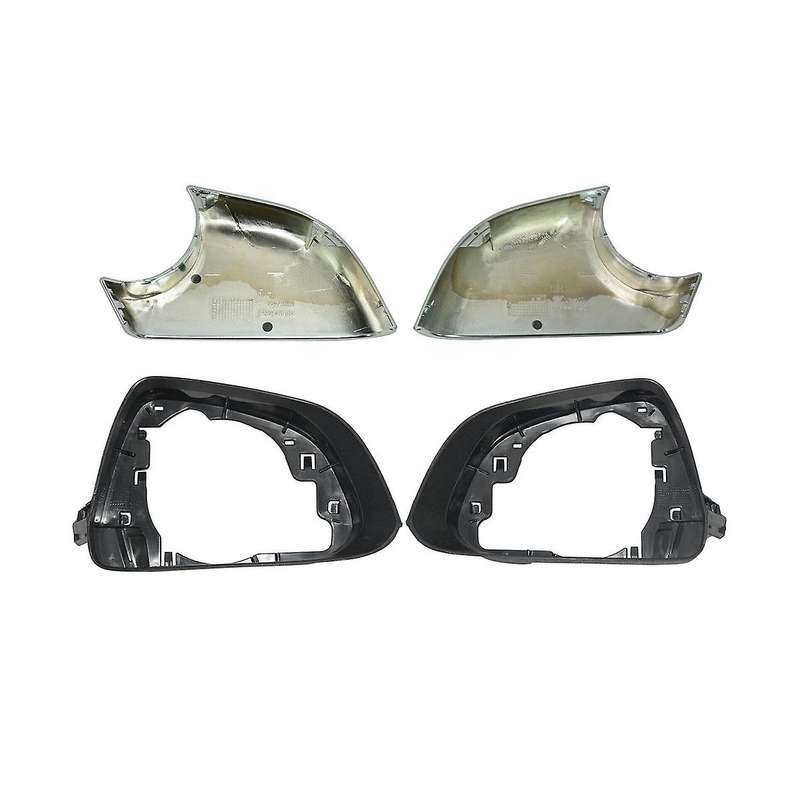 1 Pair Car Side Wing Rearview Mirror Cover Lower Chrome Frame Black for 2017-2022