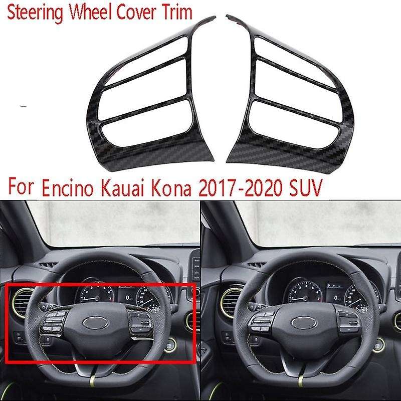 1 Pair Car Steering Wheel Cover Frame Trim Insert Sticker for Encino 2017-2020 SUV Silver