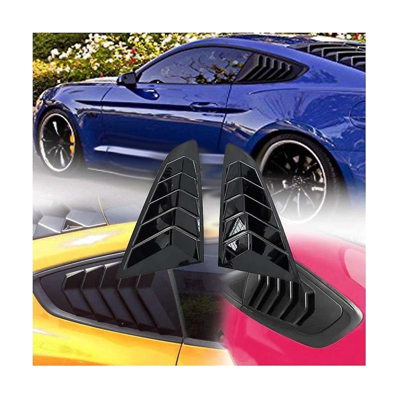 1 Pair Car Rear Window Louver Shutter Trim Cover for 2015-2023 Side Louver Scoops Spoiler Shade