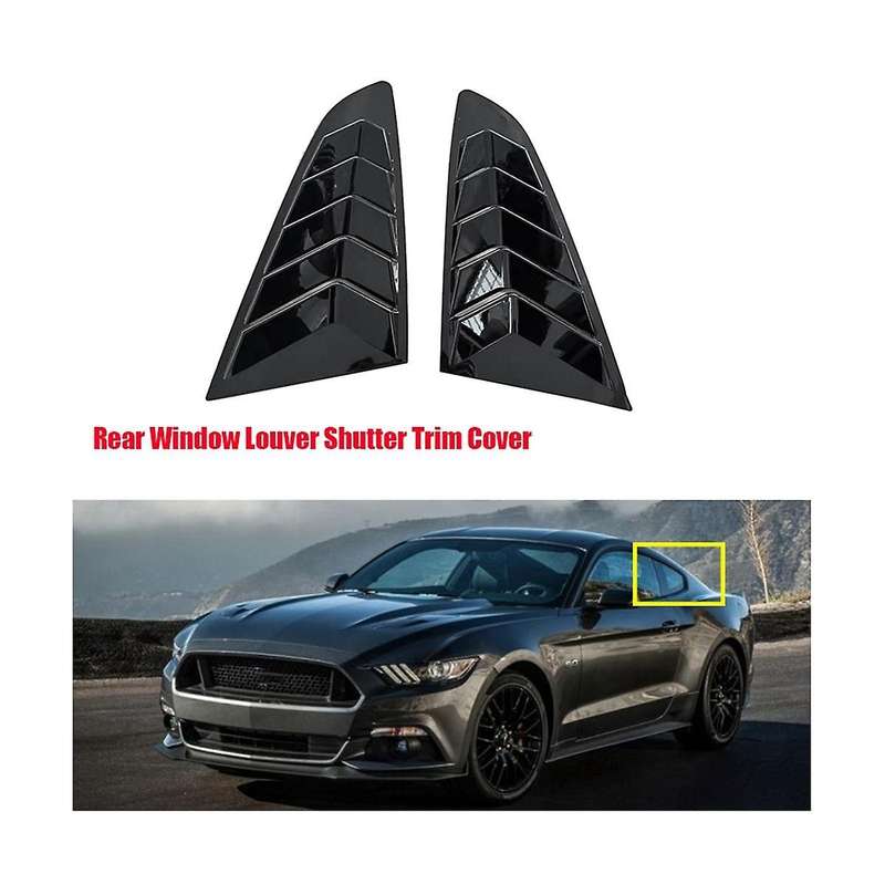 1 Pair Car Rear Window Louver Shutter Trim Cover for 2015-2023 Side Louver Scoops Spoiler Shade