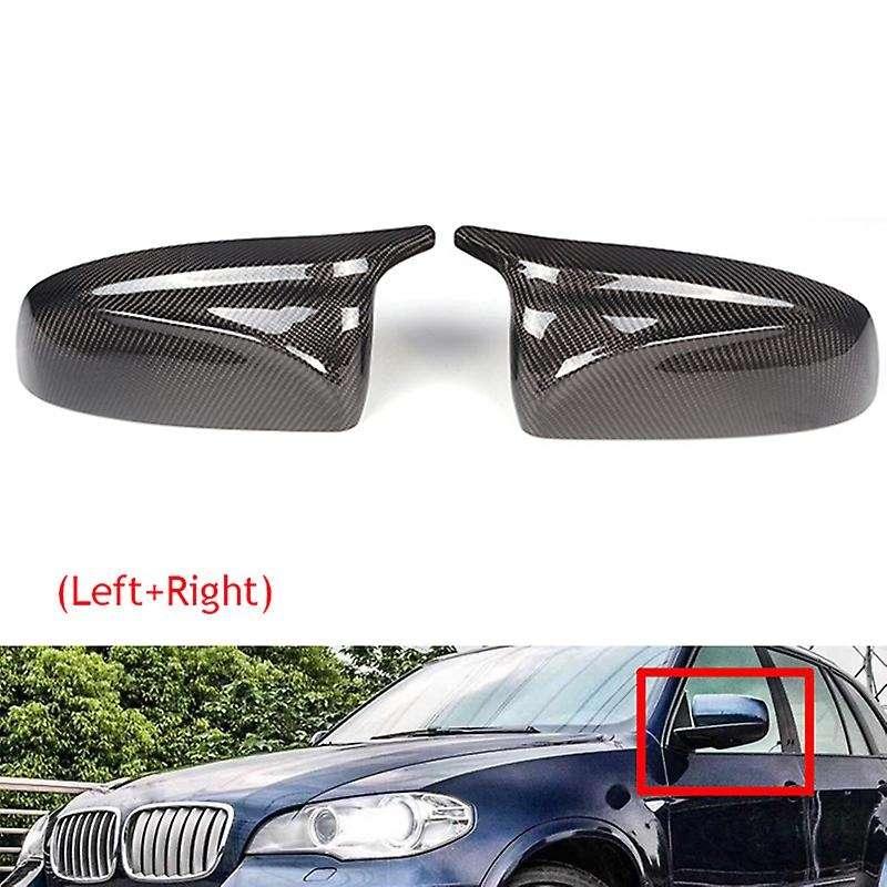 1 Pair Carbon Fiber Car Side Review Mirror Cover Cap Accessories for X5 X6 E70 E71 2007-2013