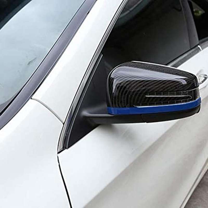 1 Pair Carbon Fiber Car Rearview Mirror Cover Cap Accessories for - C E CLA GLA Class W176 W117