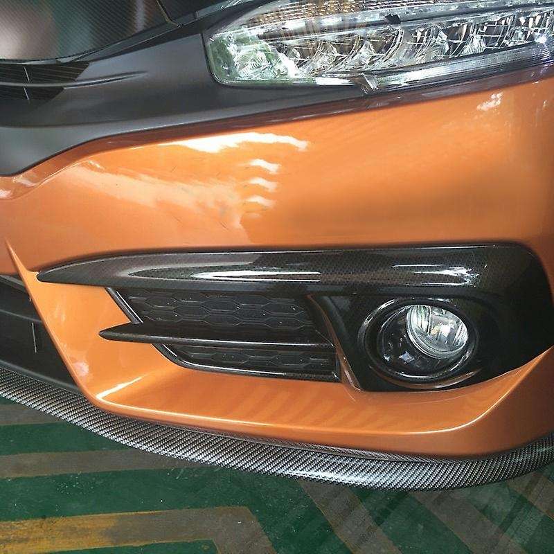 1 Pair Carbon Fiber Front Bumper Fog Light Lamp Cover Grille for 10Th 2016 2017 2018